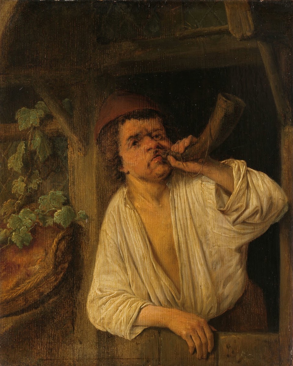 A Baker Sounding his Horn c 1648