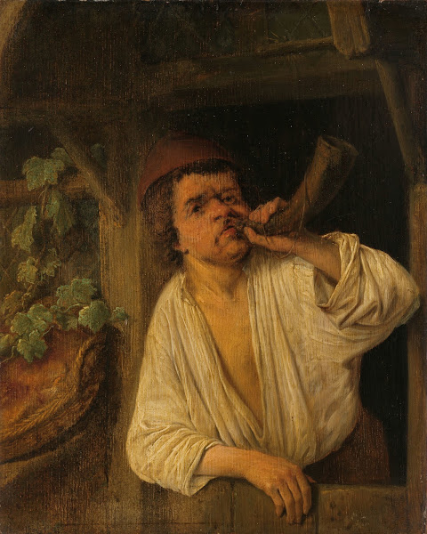 A Baker Sounding his Horn c 1648