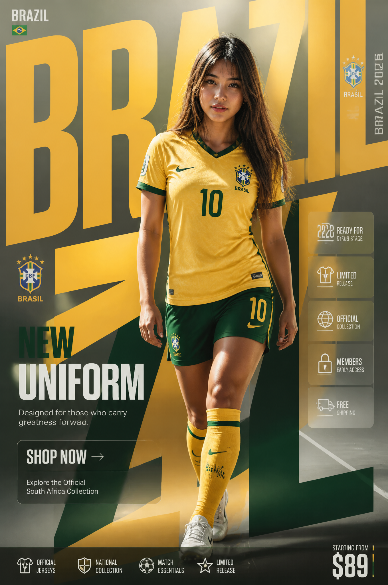 Nuevo uniforme de la selección nacional de Brasil