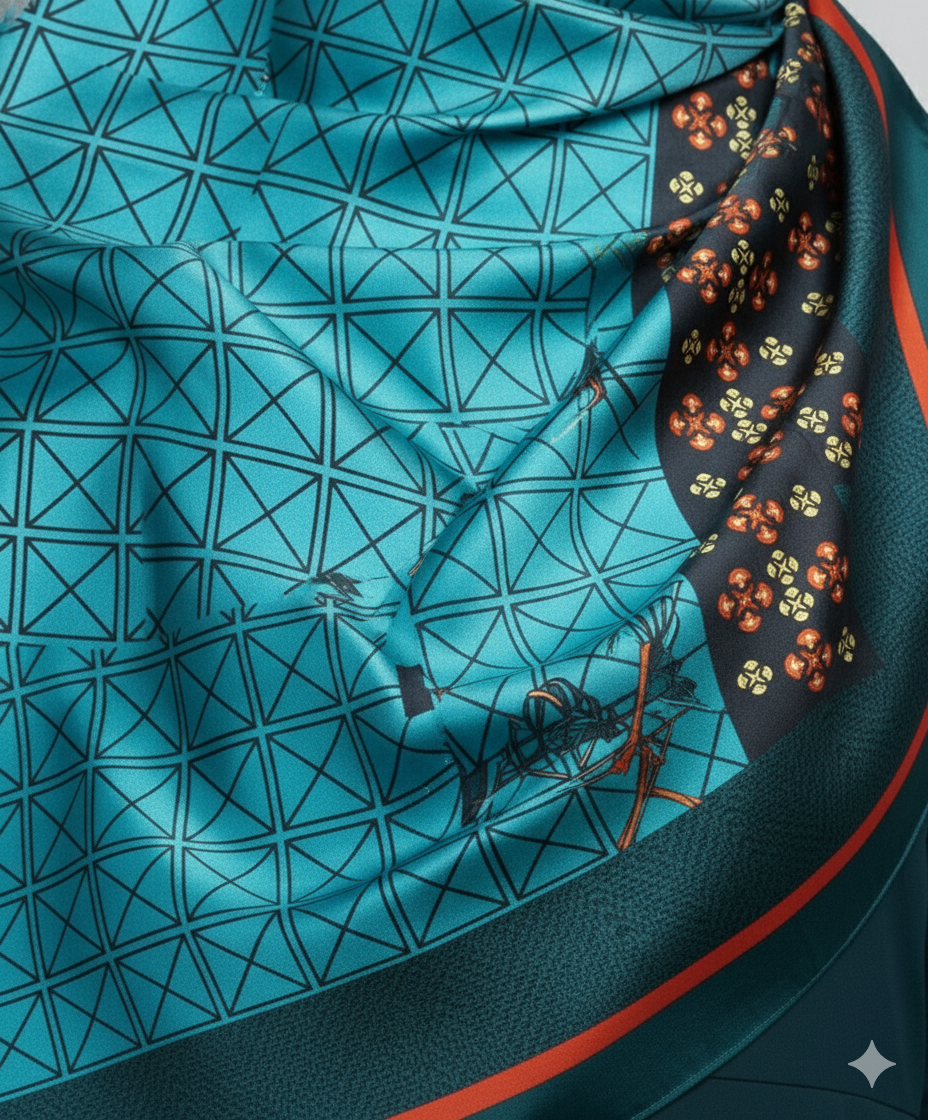 Zinc Pinted Hijab | Satin Scarf