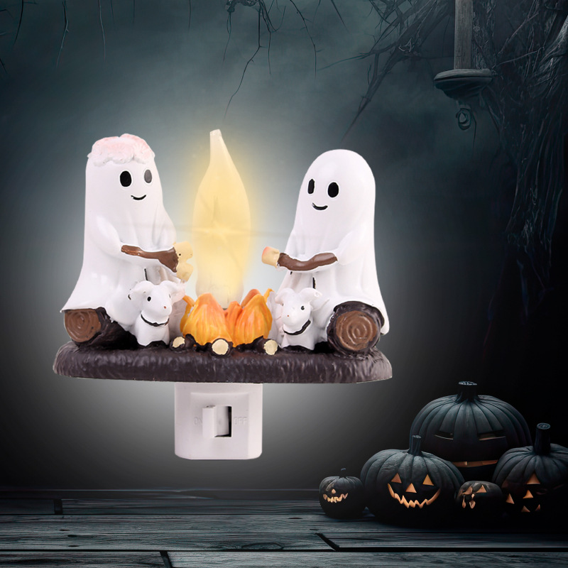 Decorative resin figure with night light effect