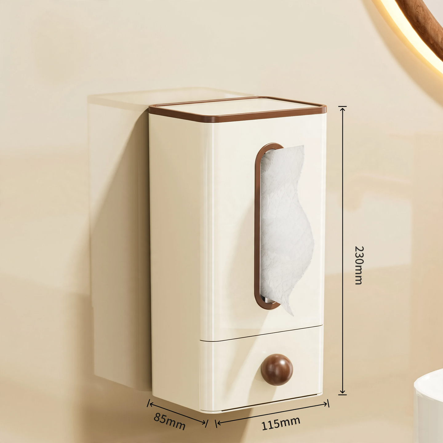 Wall-mounted Cosmetic Tissue Box, Plastic