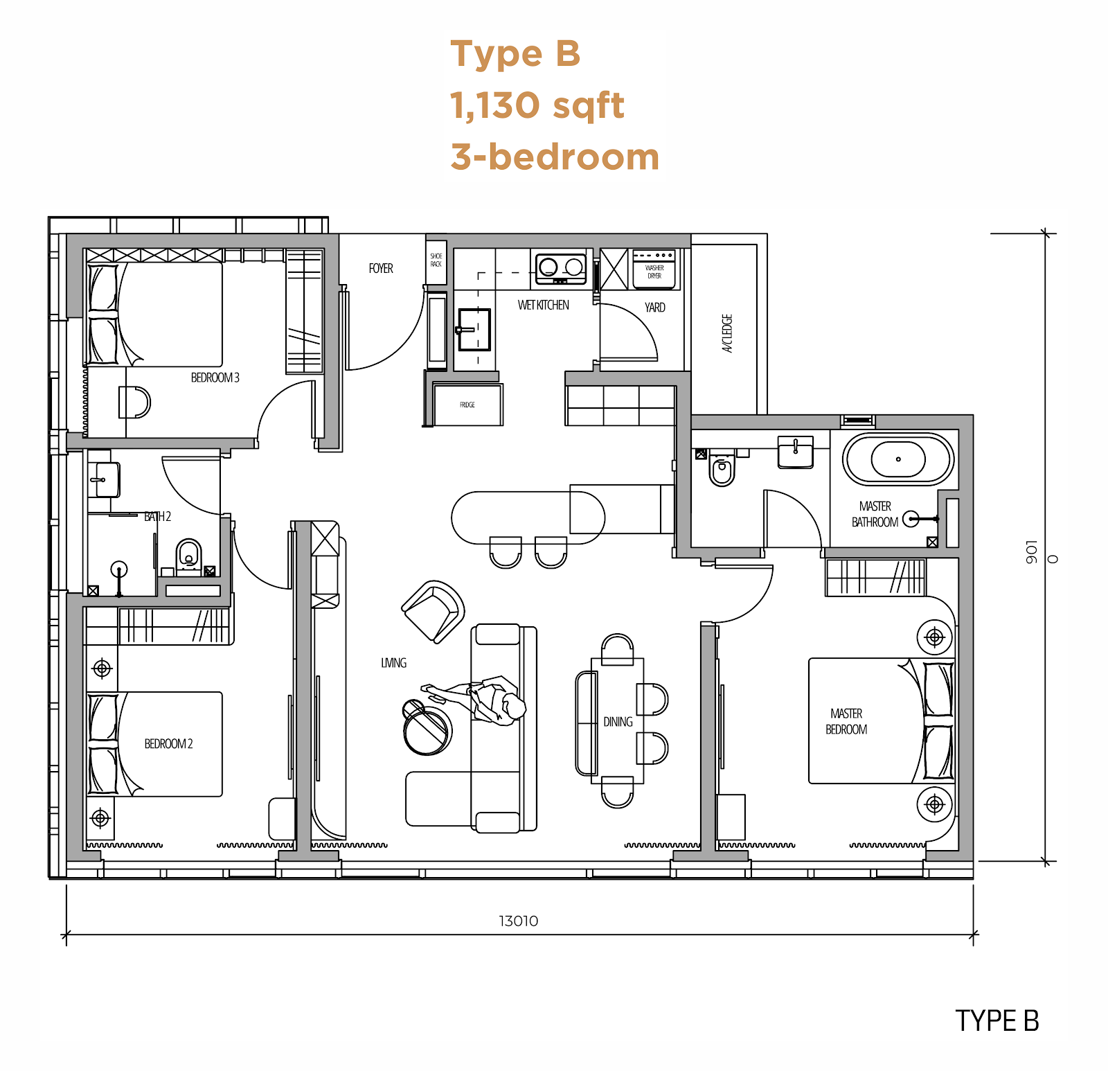 Arden Serviced Residence — 户型图