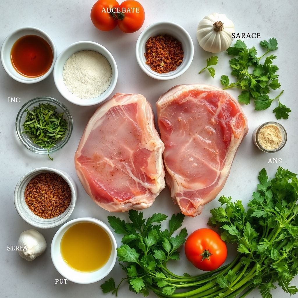 Ingredients for Juicy Sicilian Pork Chops with Easy Mediterranean Marinade – Quick Weeknight Winner