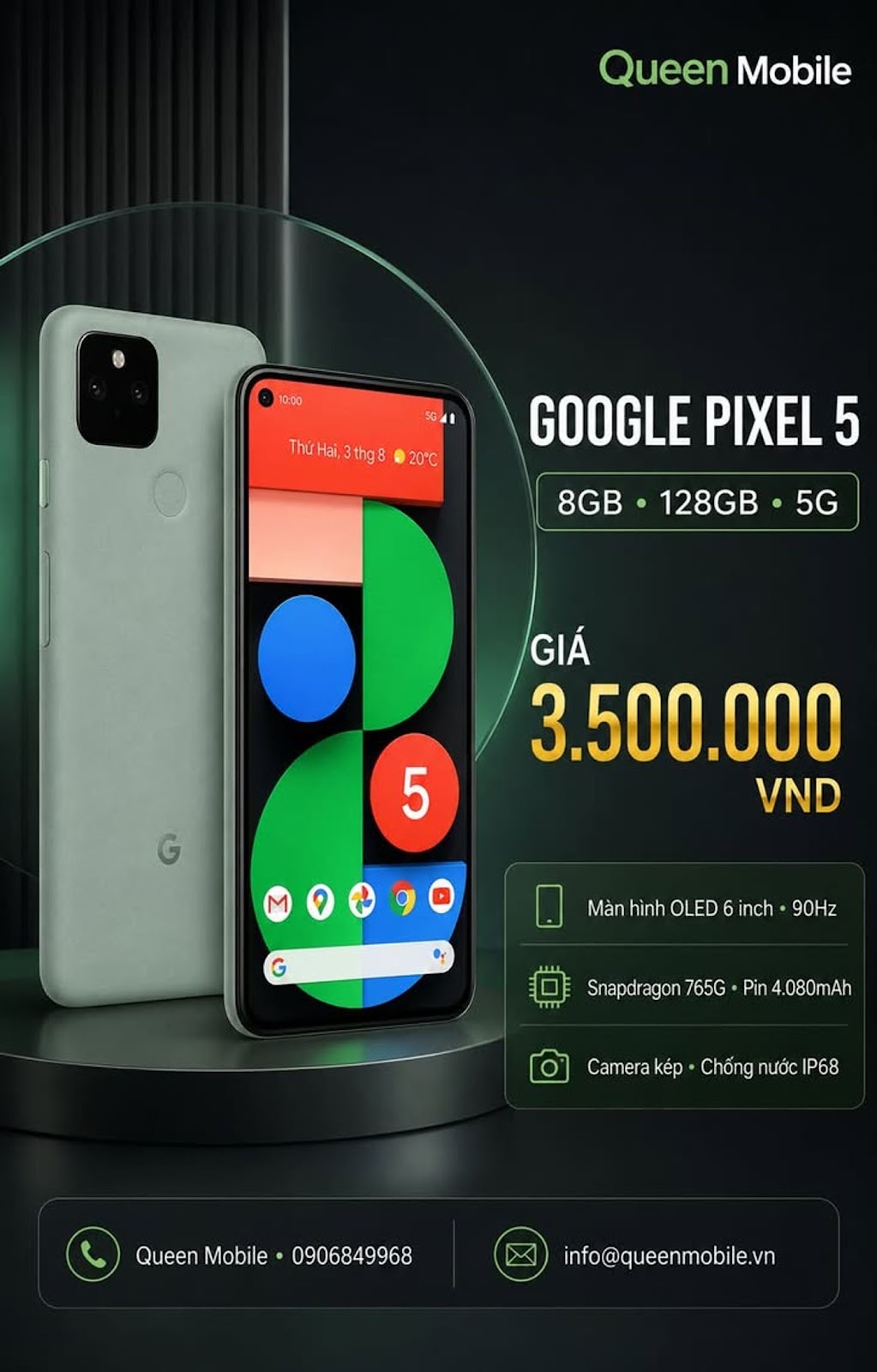 – NHỎ GỌN, CAMERA ĐẸP, GIÁ CHỈ 3.500.000 VND ✨

#GooglePixel5 #Pixel5 #Điện...