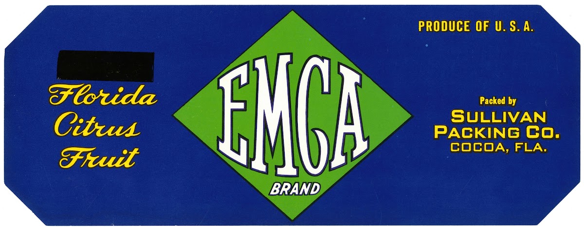 EMCA Brand Florida Citrus Fruit Label 1930 1950