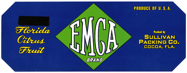 EMCA Brand Florida Citrus Fruit Label 1930 1950