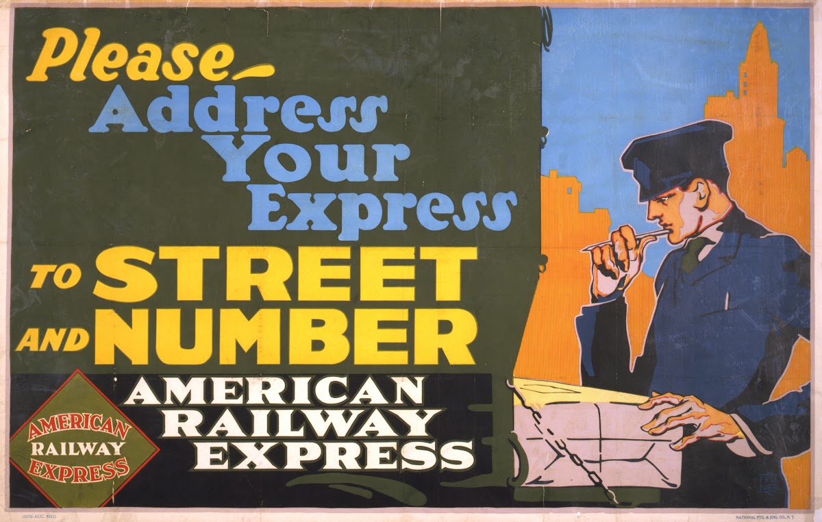 Please  Address Your Express To Street And Number American Railway Express 1921