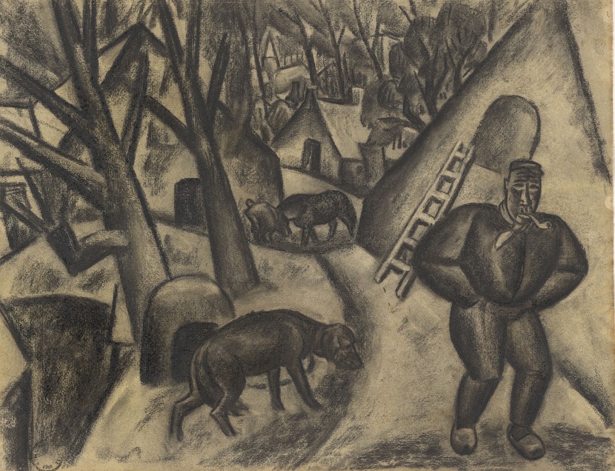 Boer met hond 1927