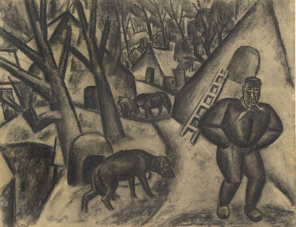Boer met hond 1927