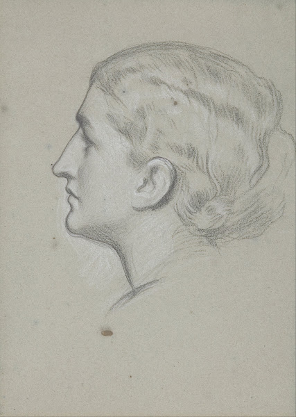 Study of a womans head for the painting A noble lady of Venice circa 1865