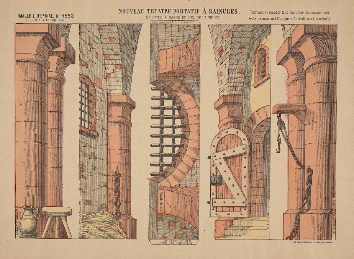New portable theater with slots Backstage  strip of ceiling of the prison