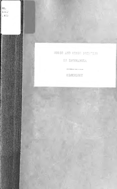 music and music printing in incunabula 1932