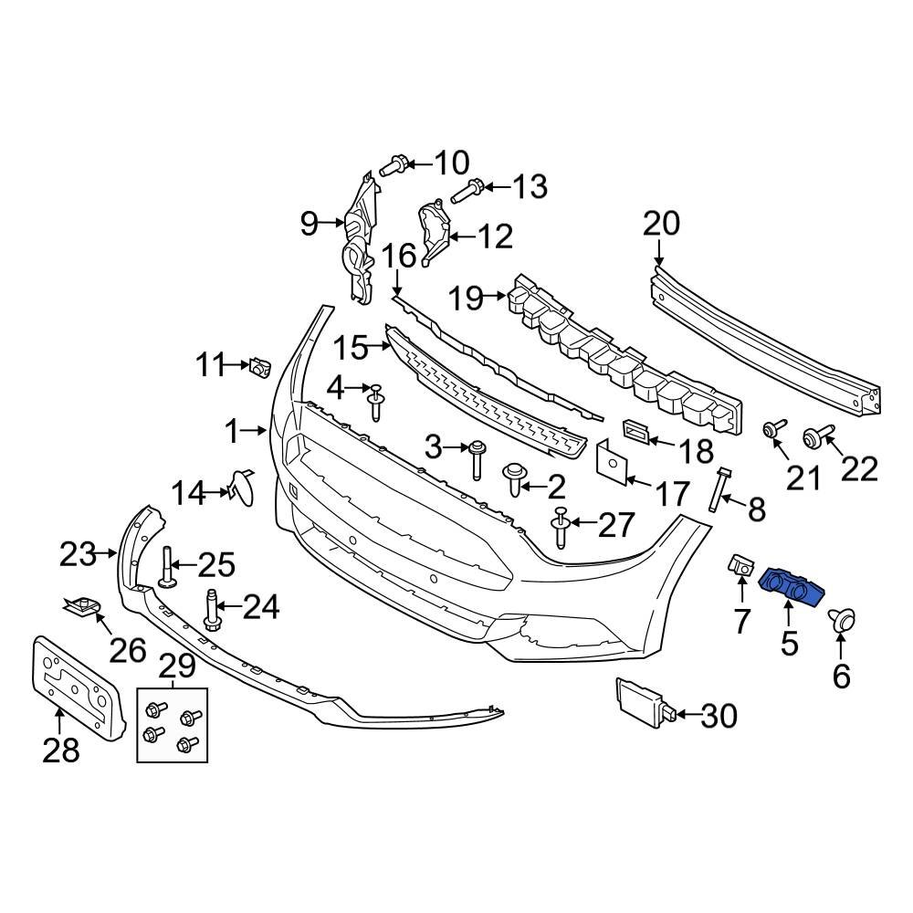 Направляющая бампера Ford #FR3Z17C947-C, FR3Z17C947C для 15-17 Ford MUSTANG