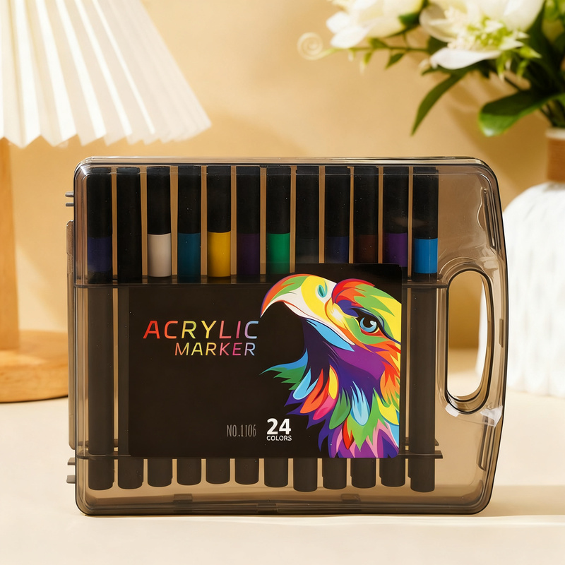 Acrylic markers with soft tip, multiple colors