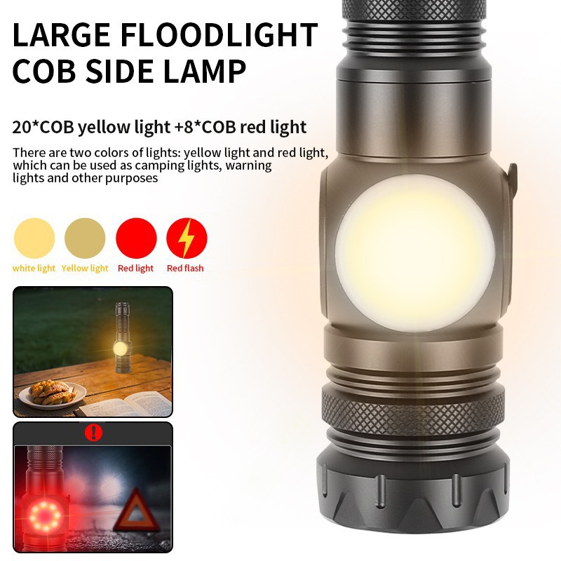 LED flashlight, aluminum, 300 mAh, focusable