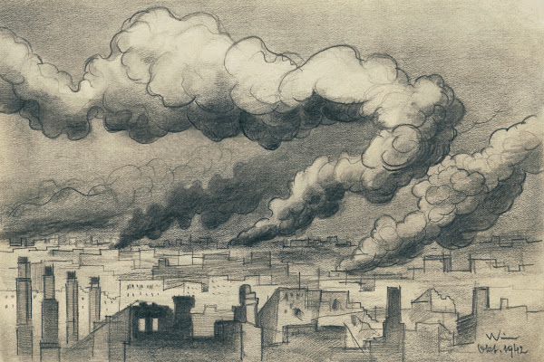 Brennende Stadt Stalingrad 1942