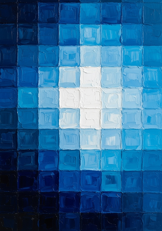 Textured Blue Abstract Mosaic