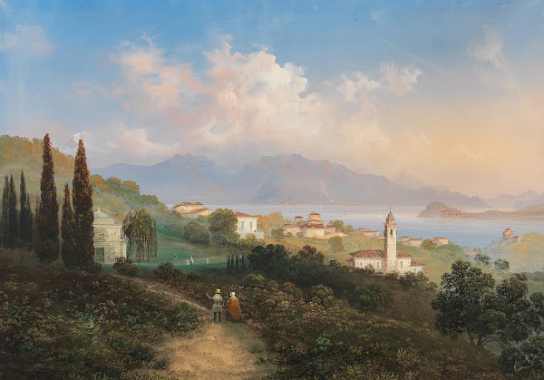 A View of Lake Como and Menaggio with Punta di Bellagio on the Right 1847