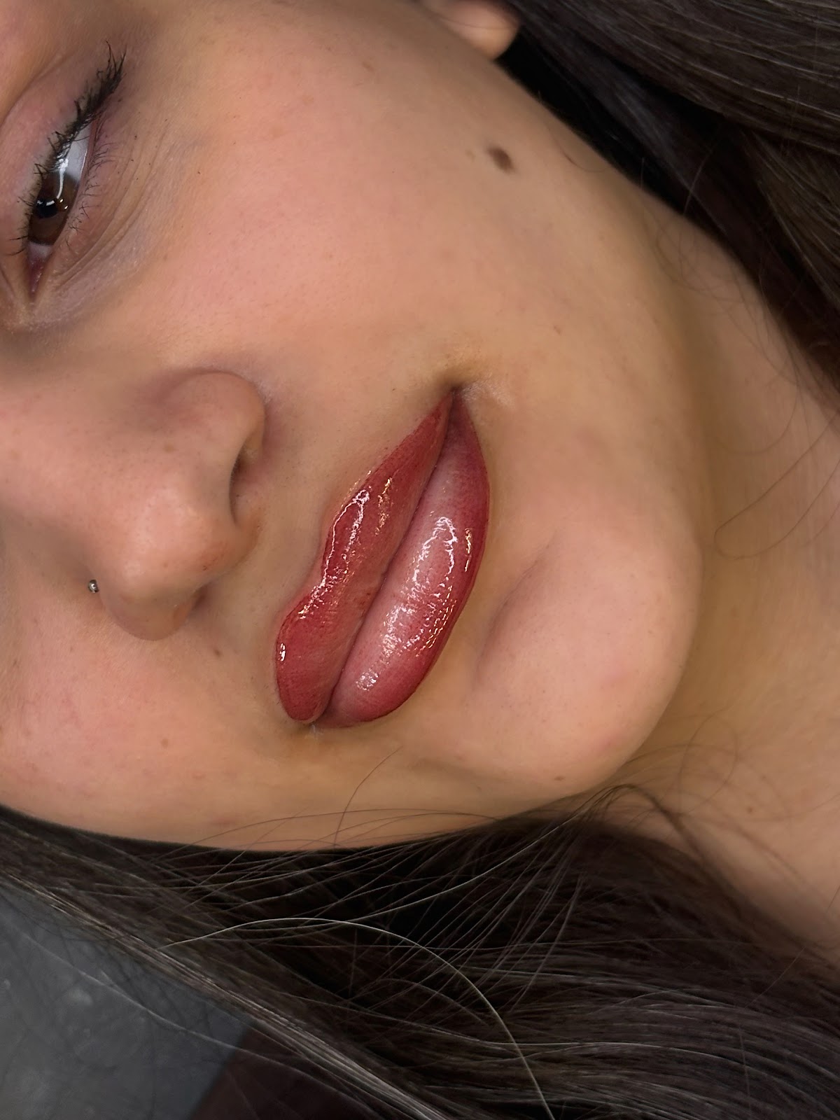 Lip blush permanent makeup result by Sinead Rosa Harper — natural colour enhancement