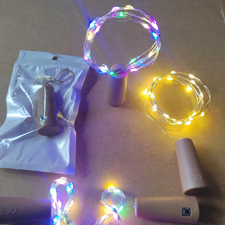 LED Bottle Light String with Cork Attachment