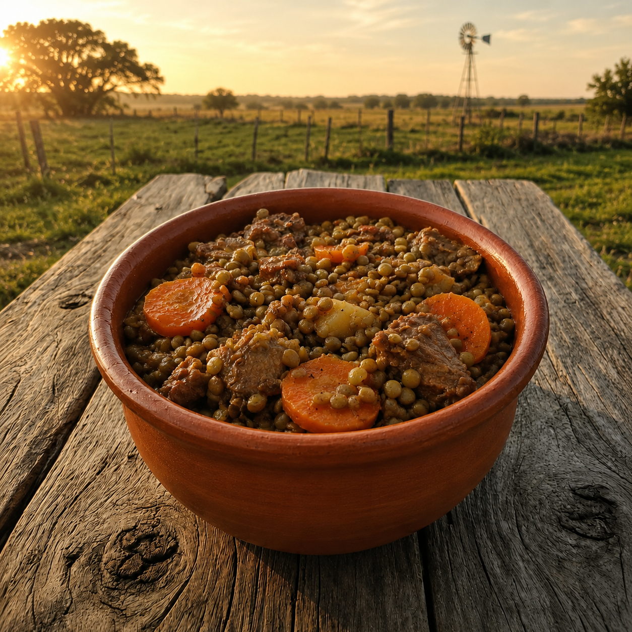 Guiso de Lentejas con Carne de Novillo Alimentado a Pasto y Libre de Antibióticos