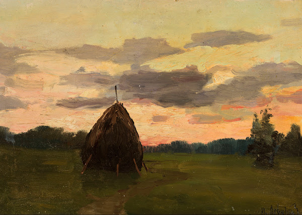 Landscape with a haystack 1886