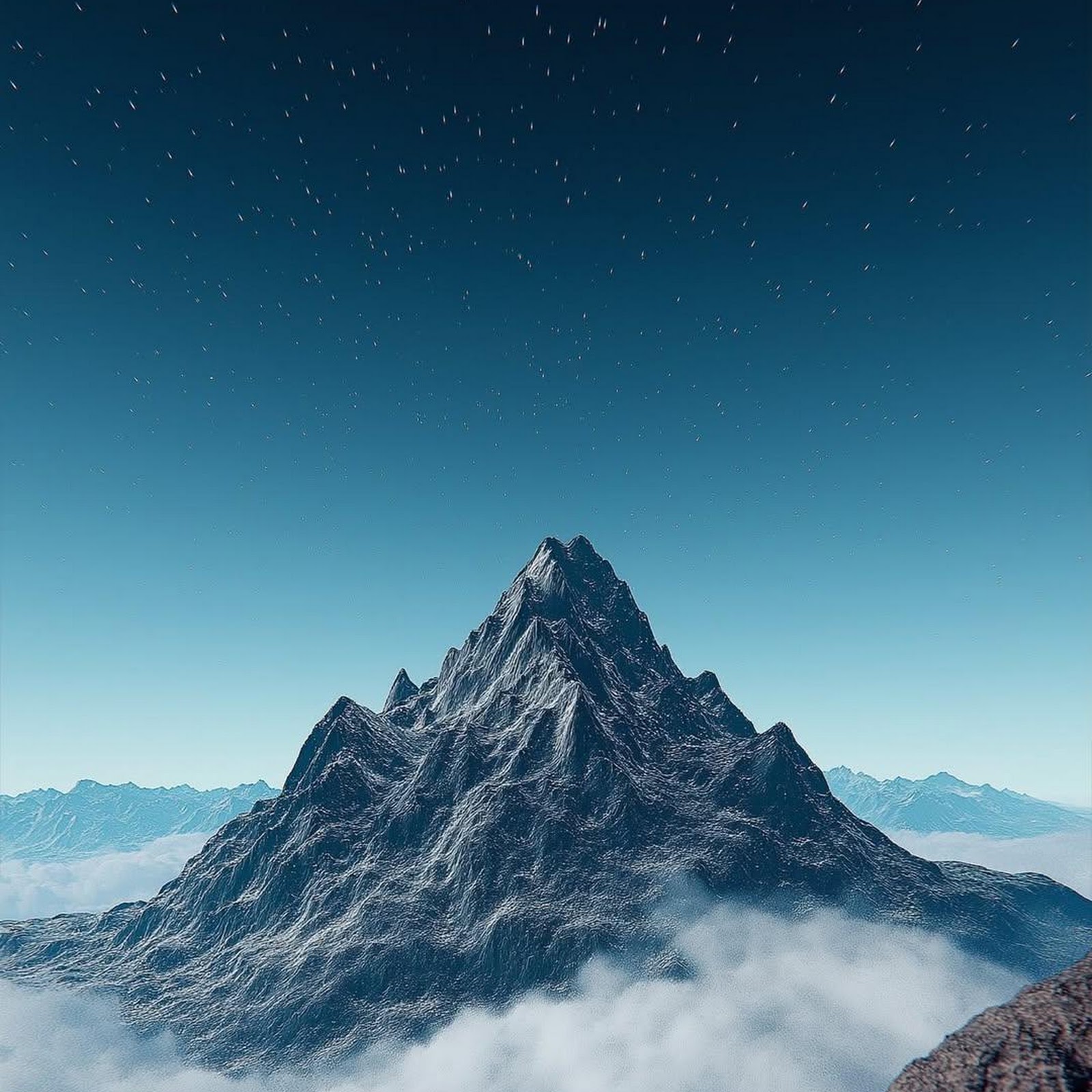 Download Rocky Mountain Peak Above Clouds Full HD iPhone