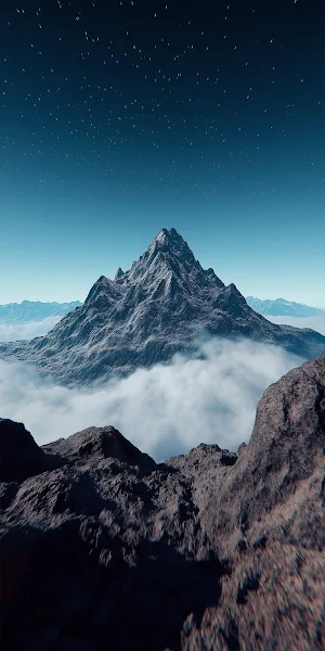 Rocky Mountain Peak Above Clouds Full HD iPhone Wallpaper Background