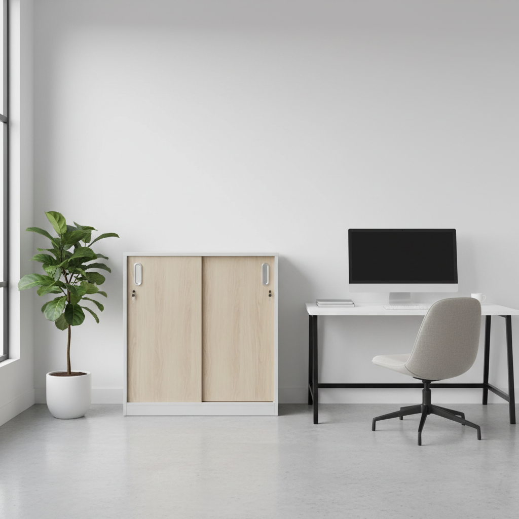 RADAR Color Two-Door (Low Height) Sliding Storage Cabinet