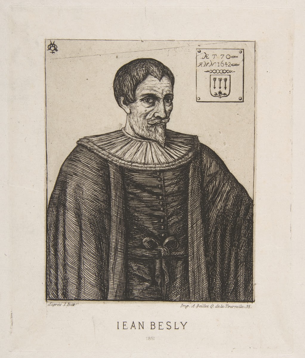 The historian John Besly after Jaspar Isaac 1861