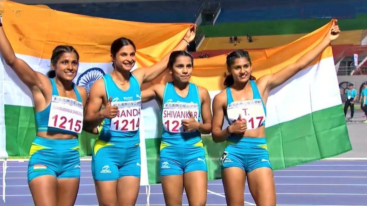 India’s Women’s 4x100m Relay Team Clinches Gold in China