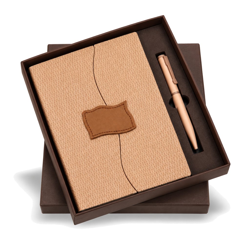 JNX Diary & Metal Pen Gift Set (Tan)