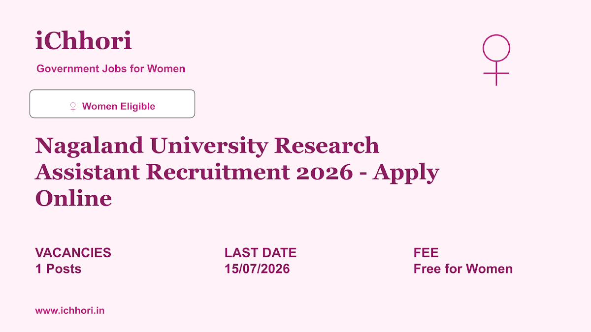 Nagaland University Research Assistant Recruitment 2026 - Apply Online - iChhori