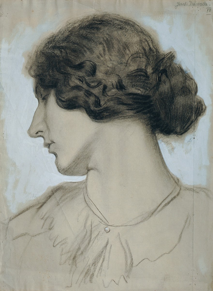 Kopf einer jungen Frau im Profil 1918