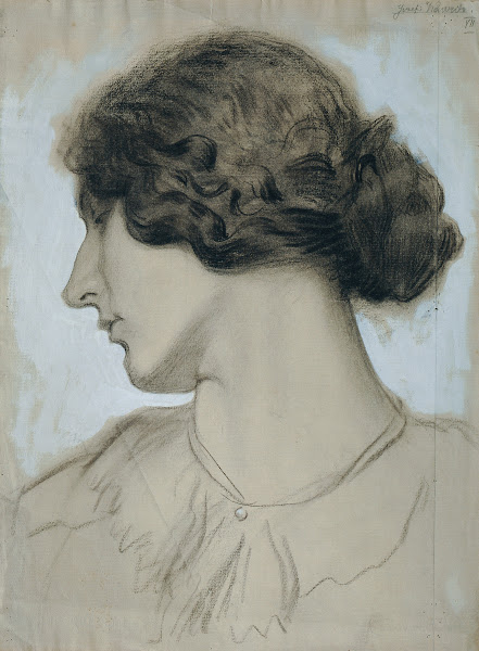 Kopf einer jungen Frau im Profil 1918