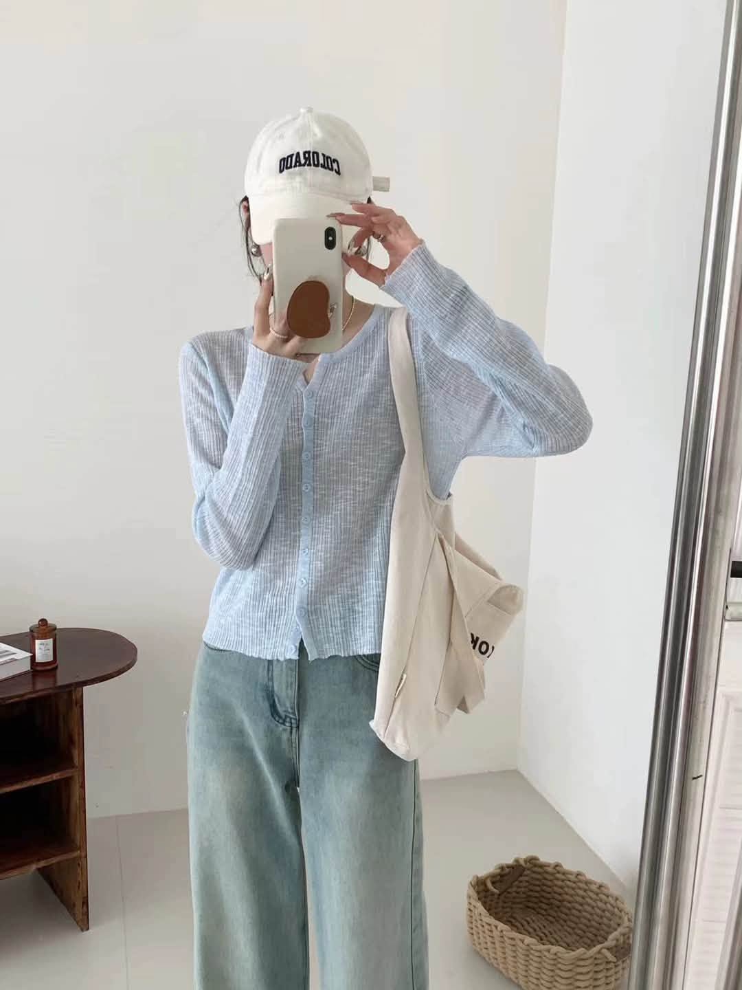 Áo khoác len cổ tròn trụ XONXEN SHOP 8105 – Image 7