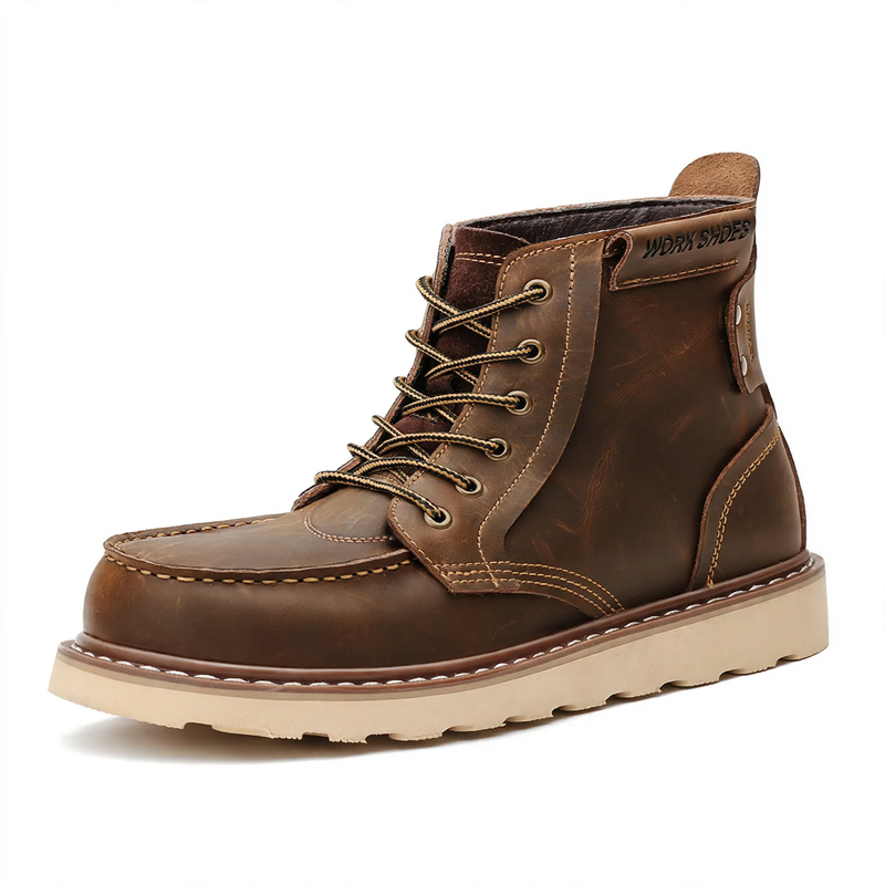Men's Retro-Style Leather Work Boots