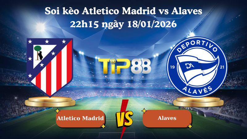 soi kèo Atletico Madrid vs Alaves 22h15 ngày 18/01/2026