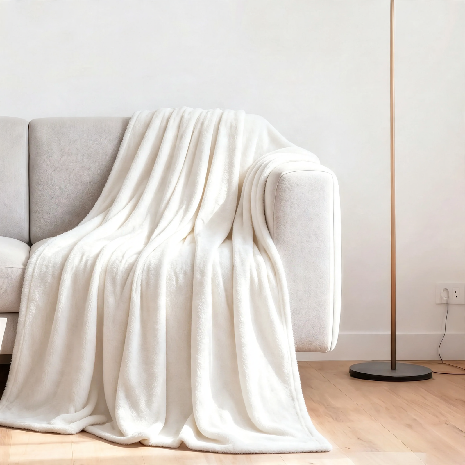 Shoulder Wool Blanket, Polyester, 100×150 cm