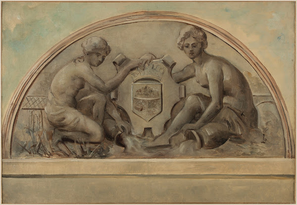 La Seine et la Marne encadrant le blason dAlfortville 1898