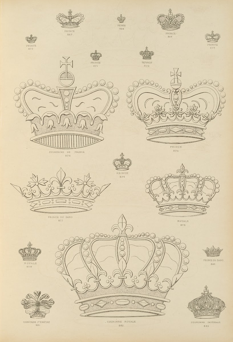Album de chiffres  monogrammes couronnes de noblesse francaises et etrangeres Pl