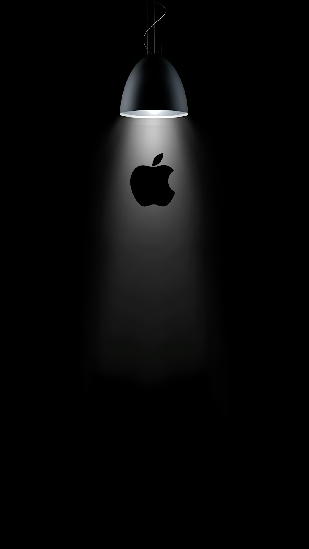 Minimal Apple Logo Spotlight Dark Black Aesthetic - Free 4K mobile Wallpaper