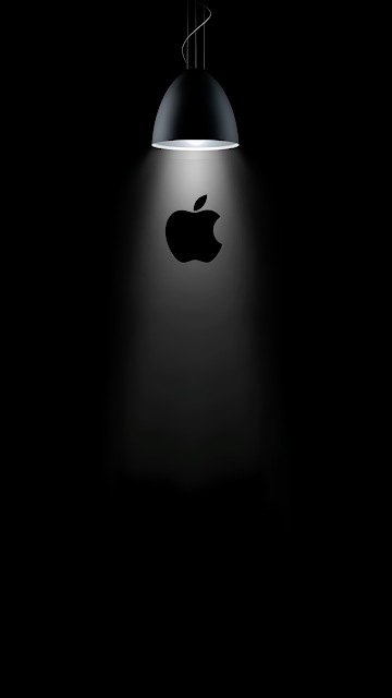 Minimal Apple Logo Spotlight Dark Black Aesthetic - Free mobile Wallpaper