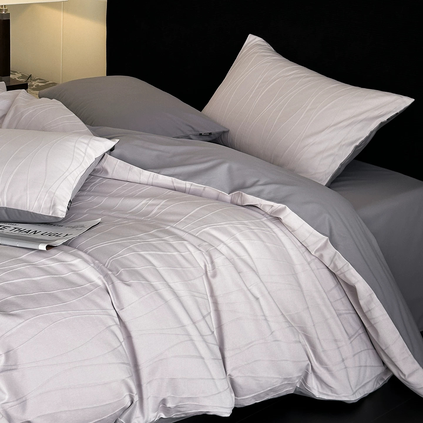 Cotton bedding set, 4-piece, long-staple combed