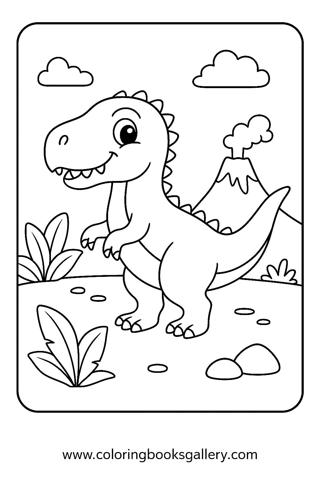 Easy Indominus Rex In Prehistoric Times Coloring Page For Toddlers – free coloring page for kids