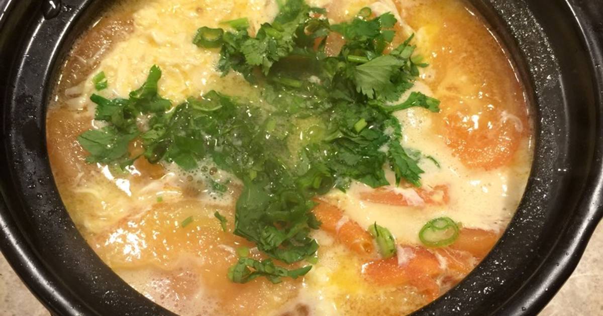 Canh trứng cà chua!