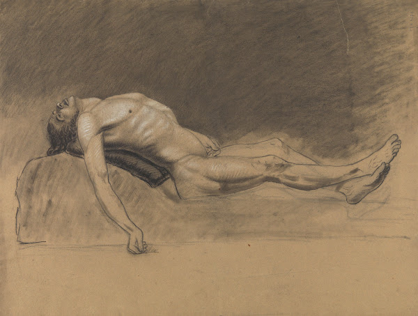 Reclining Male Nude 19th Century