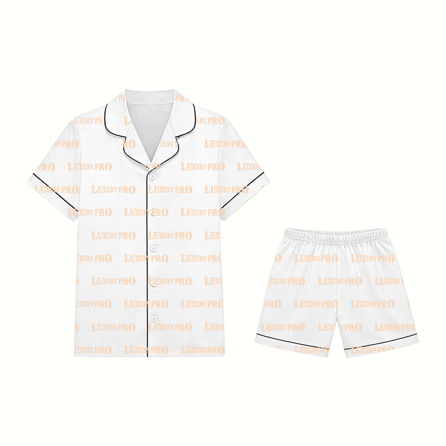 AOP PTB Short sleeve shirt & shorts pajama set (no piping)