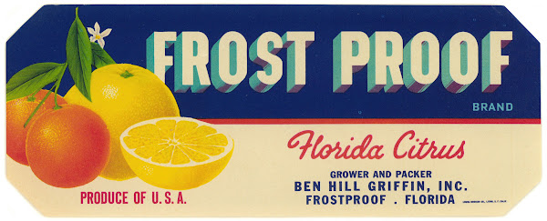 Frost Proof Brand Citrus Label 1930 1950